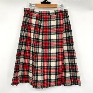 Vintage 70s JcPenny Skirt‎ Women’s XS Sm Plaid Wool Pleated Preppy Acedemia Ivy
